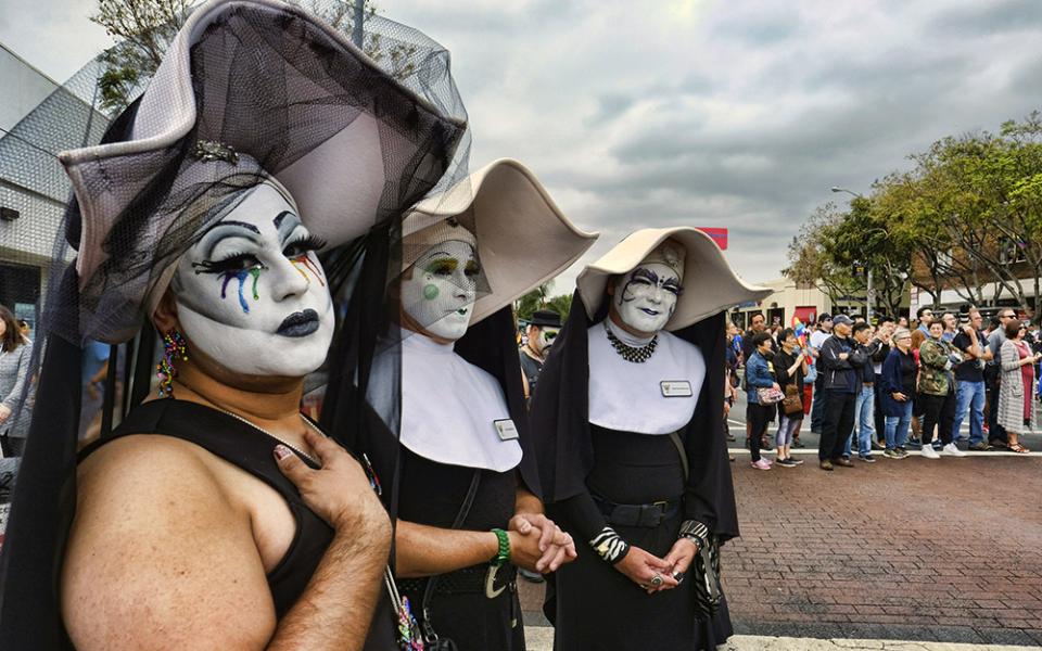 The Sisters of Perpetual Indulgence show their support during the gay pride parade in West Hollywood, California, June 12, 2016. (AP/Richard Vogel,File)