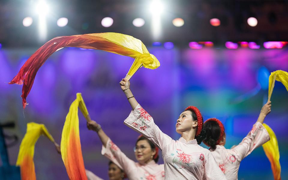 Dancers perform at the 2025 Religious Education Congress' opening ceremony Feb. 21 in Los Angeles. (OSV News/Courtesy of Archdiocese of Los Angeles/Joe Garcia)