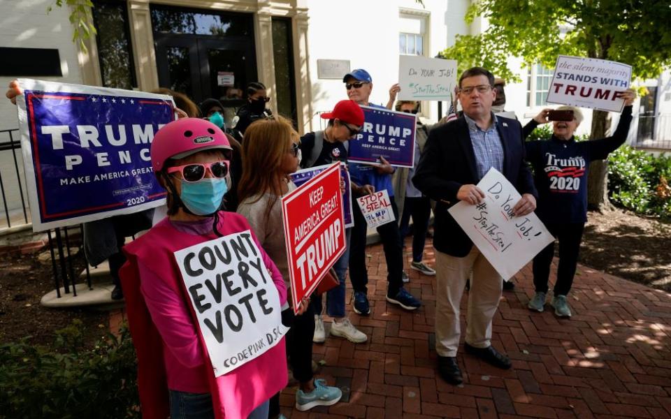Ed Martin at protest