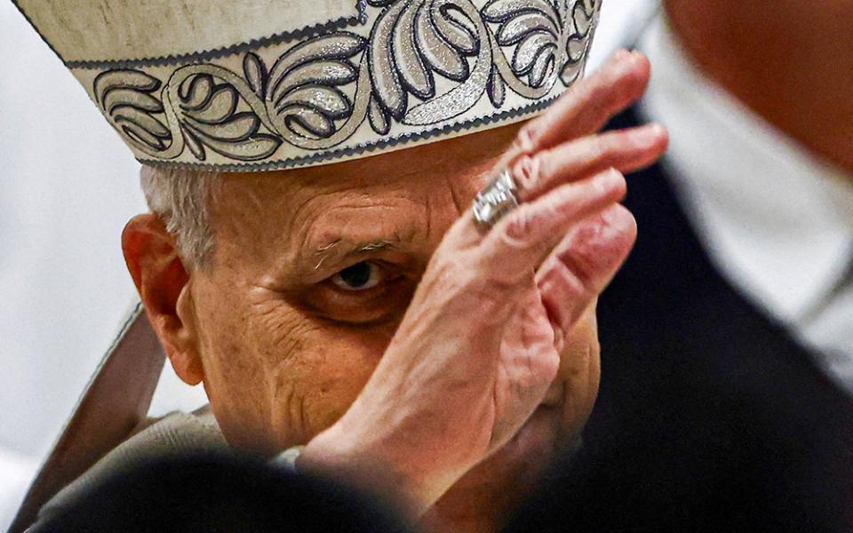 Pope Leo XIV blesses the faithful following a Mass marking the feast of the Presentation of the Lord and the Vatican celebration of the 30th World Day for Consecrated Life in St. Peter's Basilica at the Vatican Feb. 2, 2026. (OSV News/Reuters/Vincenzo Livieri)