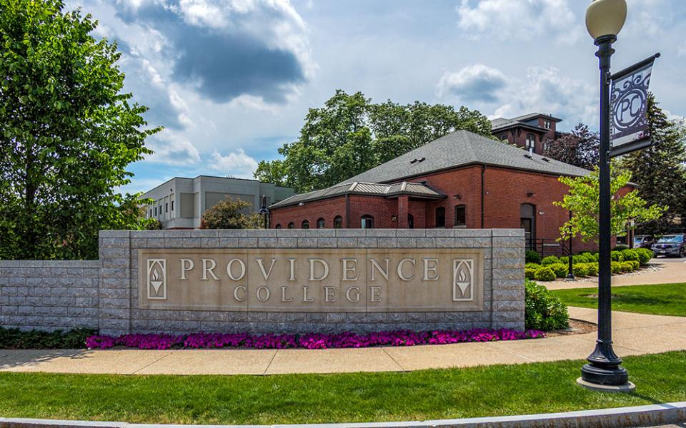 A sign for Providence College in Providence, Rhode Island. (Wikimedia Commons/Kenneth C. Zirkel)