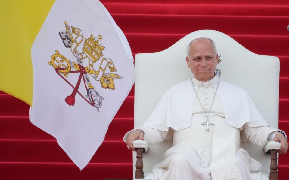 Pope Leo XIV meets with representatives of the world of culture at the Leon XIV Campus of the National University in Malabo, Equatorial Guinea, April 21, 2026, on the ninth day of his 11-day pastoral visit to Africa. (AP/Andrew Medichini, file)