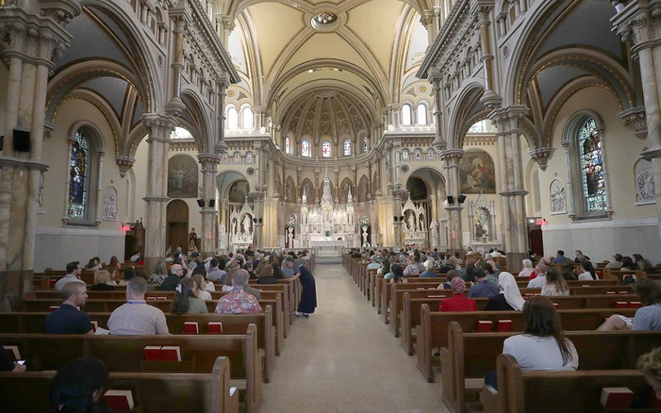 Members of the media attend Mass at St. Nicholas of Tolentine Church June 16, 2026, during the Catholic Media Conference in Atlantic City, N.J. (OSV News photo/Bob Roller)