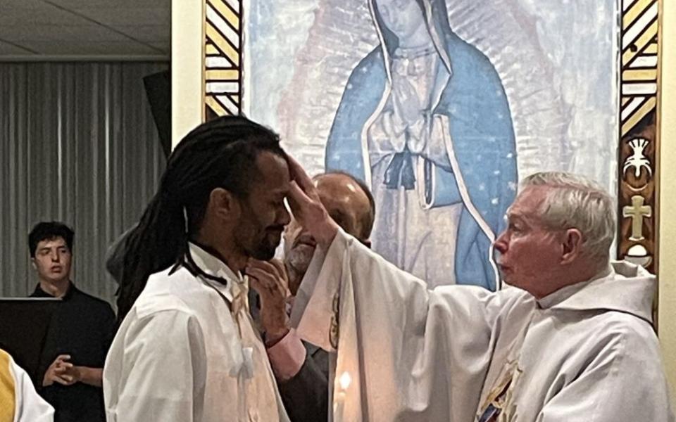 Cam Obi, a music producer and musician who has worked with some of the biggest names in hip-hop and R&B, converted to Catholicism at the Easter Vigil. He was baptized at Prince of Peace Catholic Church in Albuquerque, New Mexico. (Courtesy of Cam Obi)