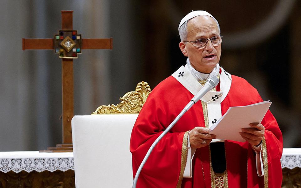 Pope Leo XIV celebrates Mass marking the start of the academic year at the Pontifical Universities in St. Peter's Basilica at the Vatican, Oct. 8, 2026. (OSV News/Reuters/Remo Casilli)