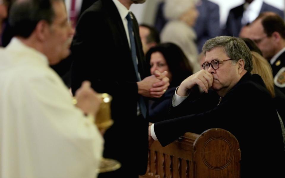 U.S. Attorney General William Barr attends the annual Blue Mass for law enforcers and firefighters at St. Patrick's Catholic Church in Washington, D.C., May 7, 2019. (Flickr/U.S. Customs and Border Protection/Glenn Fawcett)