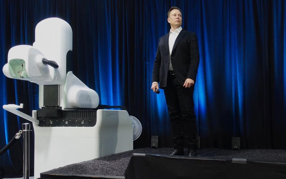 Elon Musk at an update on Neuralink brain implant technology, Aug. 28, 2020 (Flickr/Steve Jurvetson)