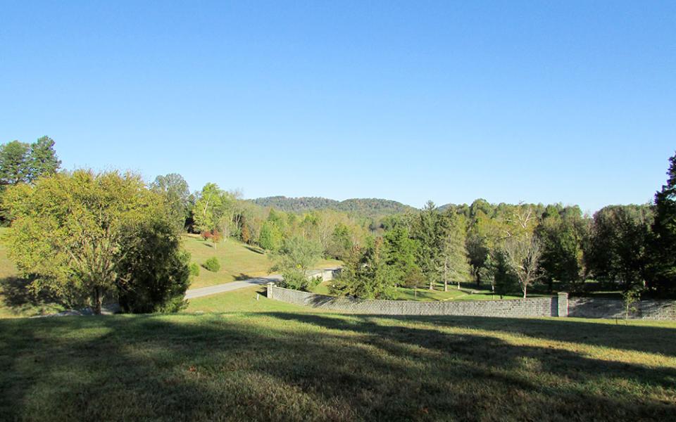 Landscape shows the wall around the Abbey of Gethsemani, Kentucky. (Wikimedia Commons/Chris Light)