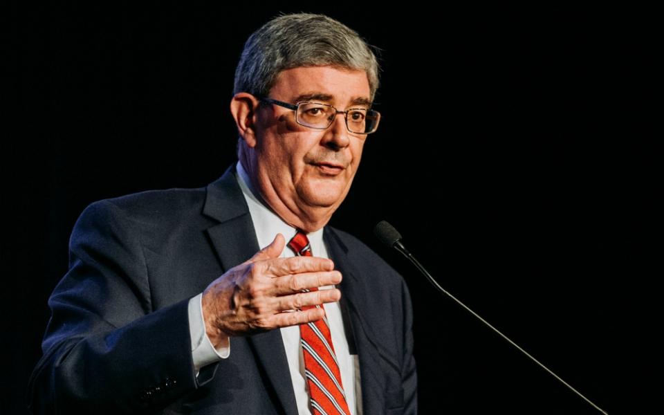 George Weigel speaks July 25, 2019, at the Napa Institute's annual Summer Conference in California. (CNS/Courtesy of Napa Institute)