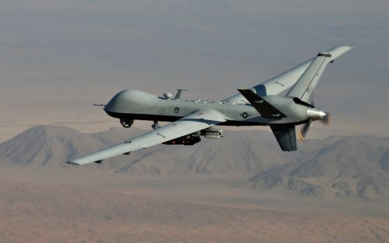 An armed MQ-9 Reaper drone flies a combat mission over southern Afghanistan. (U.S. Air Force Photo/Lt. Col. Leslie Pratt)