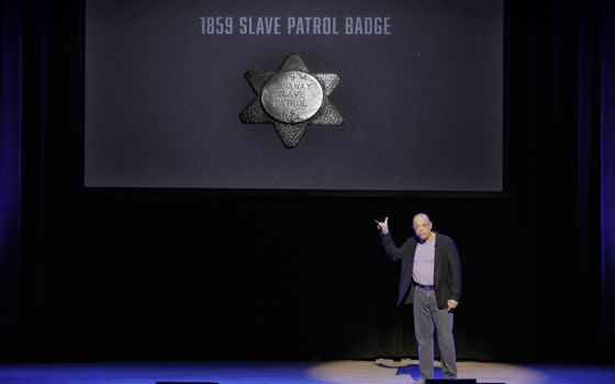 Jeffery Robinson at New York City's Town Hall in "Who We Are: A Chronicle of Racism in America" (Courtesy of Sony Pictures Classics/Jesse Wakeman)