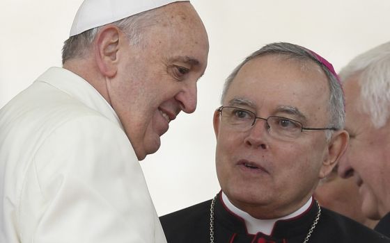 Pope Francis and Philadelphia Archbishop Charles Chaput at the Vatican in 2014 (CNS/Paul Haring)