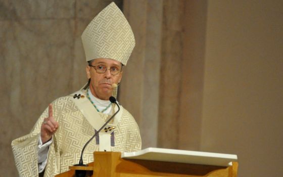 Archbishop Charles Thompson delivers a homily at Sts. Peter and Paul Cathedral in Indianapolis last year. (CNS/The Criterion/Sean Gallagher)