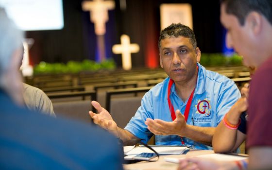 Deacon Martin Garcia participates in a breakout session April 14 at a regional encuentro in San Antonio. (CNS/Thao Nguyen, for North Texas Catholic magazine)
