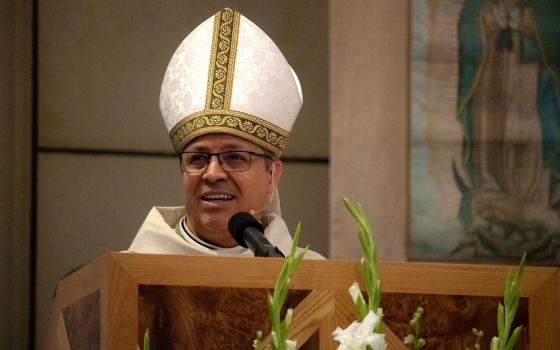 Bishop Alberto Rojas delivers the homily during a Mass of welcome at St. Paul the Apostle Church in San Bernardino, California, Feb. 24, 2020. (CNS/Courtesy of the San Bernardino Diocese)