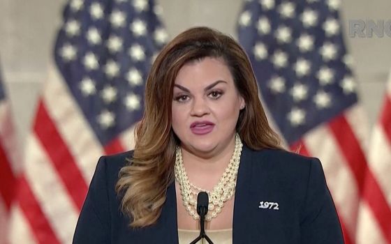 Abby Johnson speaks during the Republican National Convention broadcast from Washington Aug. 25, 2020. (CNS/Republican National Convention, Handout via Reuters)