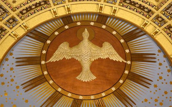 A likeness of the Holy Spirit is seen at the Cathedral of St. Paul in St. Paul, Minnesota. Pentecost invites us to celebrate the birthday of the church and meditate upon the Holy Spirit's role in our individual lives. (CNS/Dave Hrbacek, The Catholic Spiri