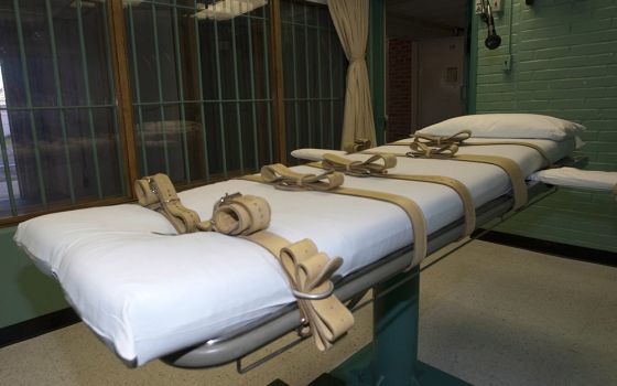 The death chamber table is seen in 2010 at the state penitentiary in Huntsville, Texas. (CNS/Texas Department of Criminal Justice handout via Reuters/Courtesy of Jenevieve Robbins)