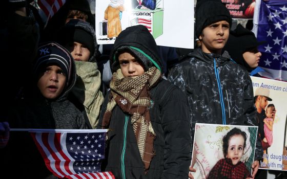 Yemeni Americans in New York City demonstrate Dec. 27, 2017, against then-President Donald Trump's travel ban and recent denials of visa applications. On July 6, 2021, the Biden administration announced an 18-month extension of Temporary Protected Status 