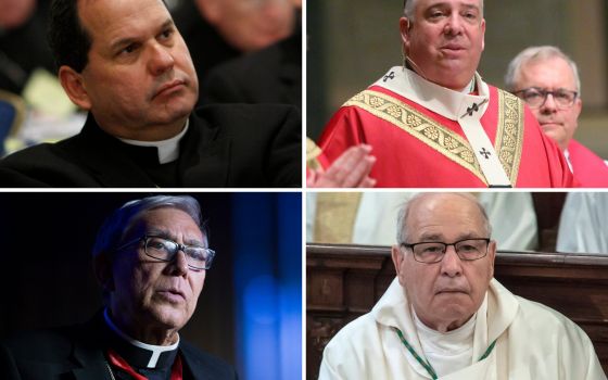 Pictured in this composite are, clockwise from top left, Auxiliary Bishop Manuel A. Cruz of Newark, New Jersey; Philadelphia Archbishop Nelson J. Pérez; Bishop Felipe J. Estevez of St. Augustine, Florida.; and retired Auxiliary Bishop Octavio Cisneros of 