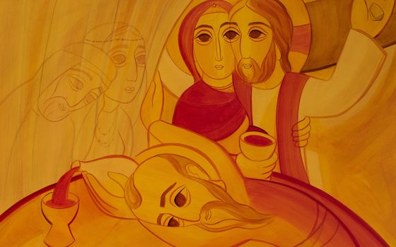 The official image for the 10th World Meeting of Families was released July 28, 2021. The image, created by Jesuit Fr. Marko Rupnik, depicts the Wedding at Cana. (CNS/World Meeting of Families)