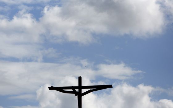 A cross is seen at the Shrine of Our Lady of Fatima in Portugal in 2017. (CNS/Reuters/Pedro Nunes)