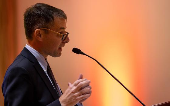 Massimo Faggioli of Villanova University speaks at an Oct. 13-15 conference at Sacred Heart University, "Vatican II and Catholic Higher Education: Leading Forward," which marked the 60th anniversary of the opening of the Second Vatican Council. (Sacred Heart University/Chris Zajac)