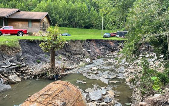 Destruction left by floodwaters is seen in Letcher County, Ky., Aug. 23, 2022. (CNS photo/courtesy Katina Hayden via The Western Kentucky Catholic)