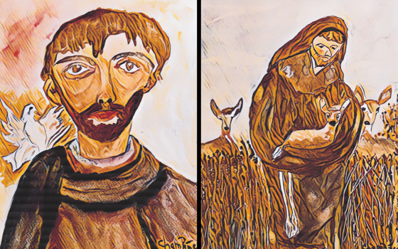 Illustrations by co-author Frank Champine, from the book Singing with Crickets: Meditations on Francis of Assisi and Nature (Frank Champine)