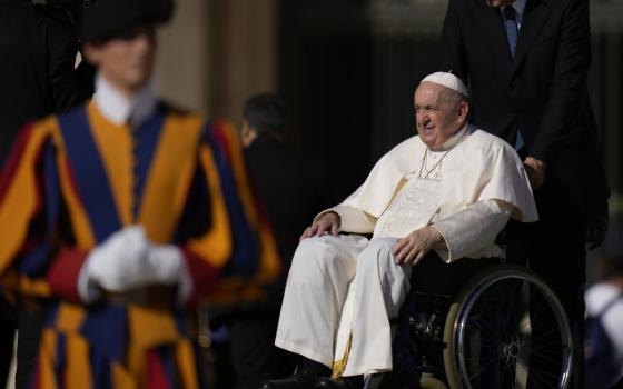 Pope Francis in a wheelchair