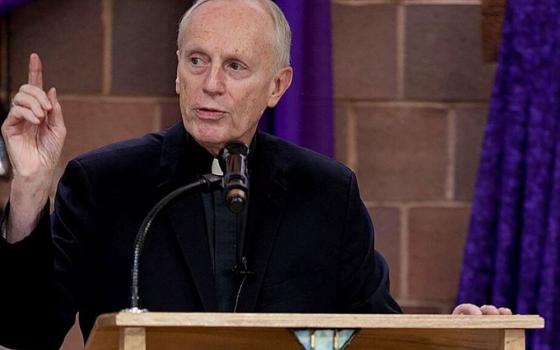 Retired Bishop Howard J. Hubbard of Albany, N.Y., seen in this 2013 file photo, has asked the Vatican that he be "returned to the lay state," or laicized. He served as Albany's bishop from 1977 to 2014. (CNS photo/courtesy Nate Whitchurch via Diocese of Albany)