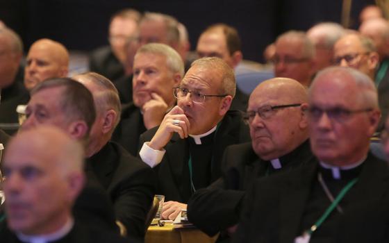 Bishops listen to a speaker Nov. 14, 2018, at the fall general assembly of the U.S. Conference of Catholic Bishops in Baltimore. (CNS/Bob Roller)