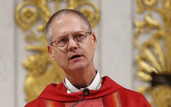 Seattle Archbishop Paul Etienne gives the homily as he concelebrates Mass at the Basilica of St. Paul Outside the Walls in Rome Feb. 7, 2020. (CNS/Paul Haring)