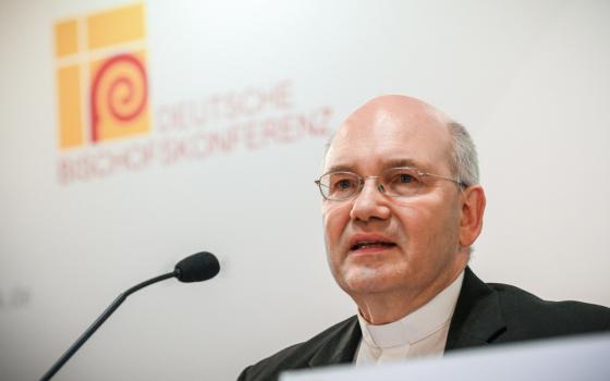 German Bishop Helmut Dieser of Aachen speaks during a news conference in Fulda Sept. 28, 2022. Bishop Dieser is pleading for the Catholic Church to take a new perspective on sexuality.