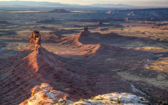 Aerial shot of the Valley of the Gods in Bears Ears National Monument. (Creative Commons/Courtesy of Bureau of Land Management)