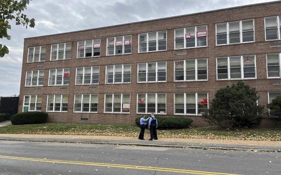 The outside of Central Visual and Performing Arts High School in St. Louis, on Oct. 24. (AP photo/Michael Phillis)