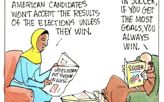 Francis, the comic strip: Some candidates won't accept election results unless they win. As Gabby says: "I don't get this!"