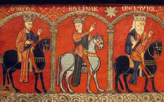 The journey of the Magi, detail of a painting on a 13th-century Catalonian altar (Wikimedia Commons/Enfo)