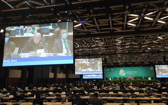 Archbishop Ivan Jurkovic, apostolic nuncio to Canada, speaks during the high-level ministers segment Dec. 15 in Montreal at the United Nations biodiversity conference known as COP15. (NCR photo/Brian Roewe)