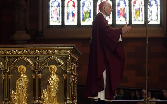 Now-retired Bishop Howard Hubbard celebrates Mass at the Cathedral of the Immaculate Conception on Feb. 13, 2013, in Albany, New York. (AP/Mike Groll)