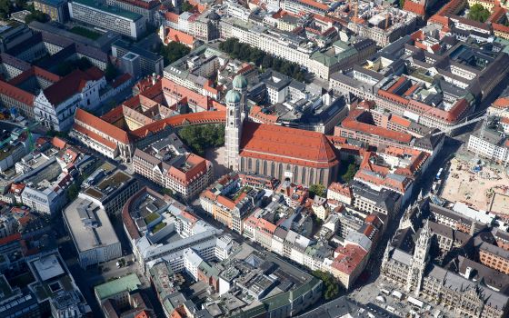An aerial view shows the Cathedral of Our Lady in Munich Sept. 5, 2021. (CNS photo/Michaela Rehle, Reuters)