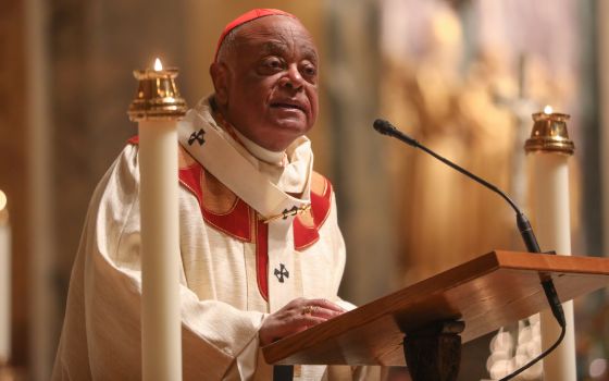 Washington Cardinal Wilton D. Gregory delivers the homily Dec. 24, 2021, at the Cathedral of St. Matthew the Apostle in Washington. (CNS photo/Andrew Biraj, Catholic Standard)