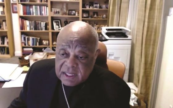 Washington Cardinal Wilton D. Gregory delivers a Zoom address Feb. 3, 2022, on "Race and the Catholic Church" during a Black History Month event sponsored by the St. Thomas More Catholic Community at Yale University. (CNS screen grab/Richard Szczepanowski