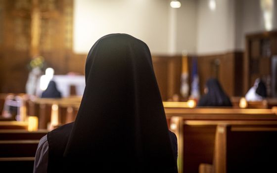 A woman religious attends Mass in the chapel of the motherhouse of the Oblate Sisters of Providence near Baltimore Feb. 9. (CNS/Chaz Muth)