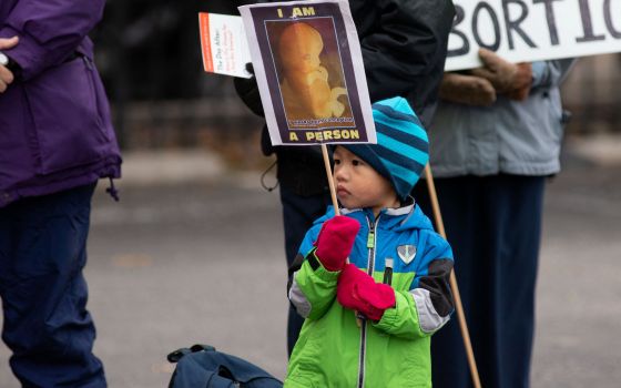 A child takes part in a March for Life rally in Dallas Jan. 15, 2022.  (CNS photo/Kaylee Greenlee Beal, Reuters) 