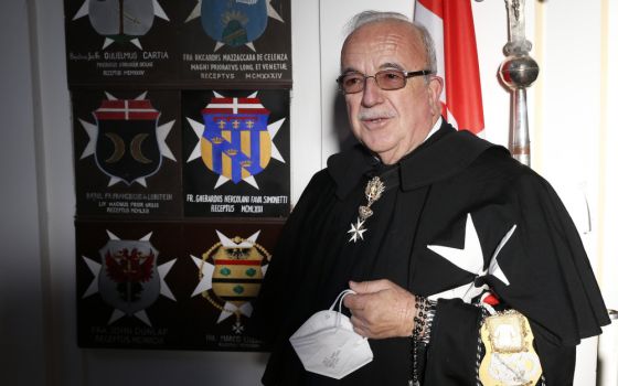 Fra' Marco Luzzago is pictured at the headquarters of the Knights of Malta before an election in Rome in this Nov. 8, 2020, file photo. (CNS/Paul Haring)