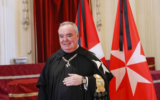 Fra' John Dunlap, a Canadian who was named lieutenant of the grand master of the Sovereign Order of Malta, took his solemn oath June 14 in the Church of St. Mary in Rome. (CNS/Order of Malta)