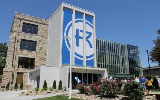 Sedgwick Hall at Rockhurst University, in Kansas City, Missouri, underwent a $23.5 million renovation to transform the Jesuit campus' oldest building into the new home of the St. Luke's College of Nursing and Health Sciences. The multiyear project incorporated numerous sustainability measures, making the century-old structure the most energy efficient building on campus. (NCR photo/Brian Roewe)