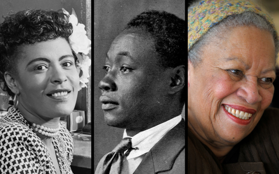 Billie Holiday, circa 1946; Claude McKay in 1920; and Toni Morrison in 2010 (William P. Gottlieb/Library of Congress; Wikimedia Commons; CNS/Reuters/Philippe Wojazer)