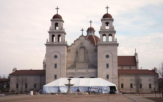 Work continues on the Blessed Stanley Rother Shrine, Thursday, Feb. 2, 2023, in Oklahoma City. A dedication Mass set for Friday, Feb. 17, 2023, will mark the official opening of the shrine, honoring Stanley Francis Rother, a missionary from Oklahoma, who was killed in Guatemala in 1981. (AP Photo/Sue Ogrocki)